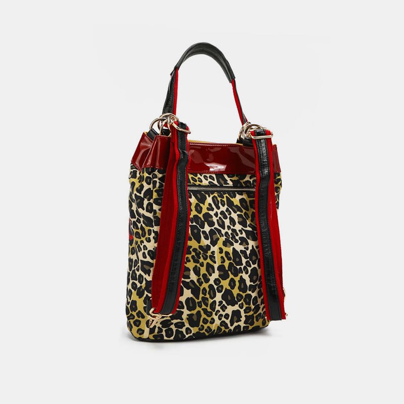 Nicole Lee USA Nylon Multifunctional Bucket Backpack - bag - Leopard - Bella Bourget