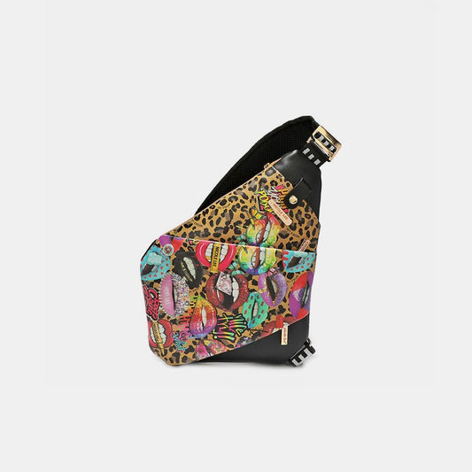 Nicole Lee USA Vegan Leather Leopard & Lip Pattern Crossbody Bag - bag - All Emotion - Bella Bourget