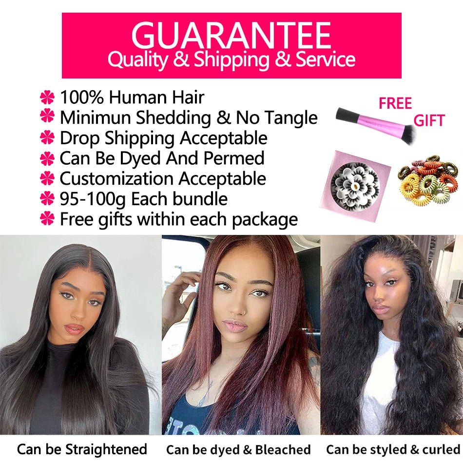 Peruvian Kinky Straight Bundles 3/4 Lot 100% Human Hair Bundles Remy Hair Extensions Human Hair Yaki Straight Hair Bundles - 1Pcs 18Inches - Bella Bourget