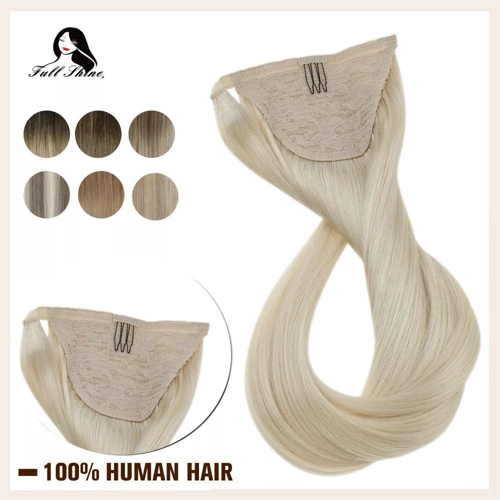 Ponytail Human Hair 70G/80G Machine Made Remy Ponytails Extensions for Women Human Hair Ponytail - 60 - Bella Bourget