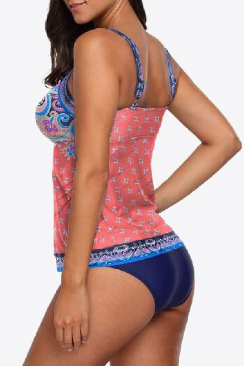 Printed Adjustable Strap Tankini - Two - Piece Swimsuit - Multicolor - Bella Bourget