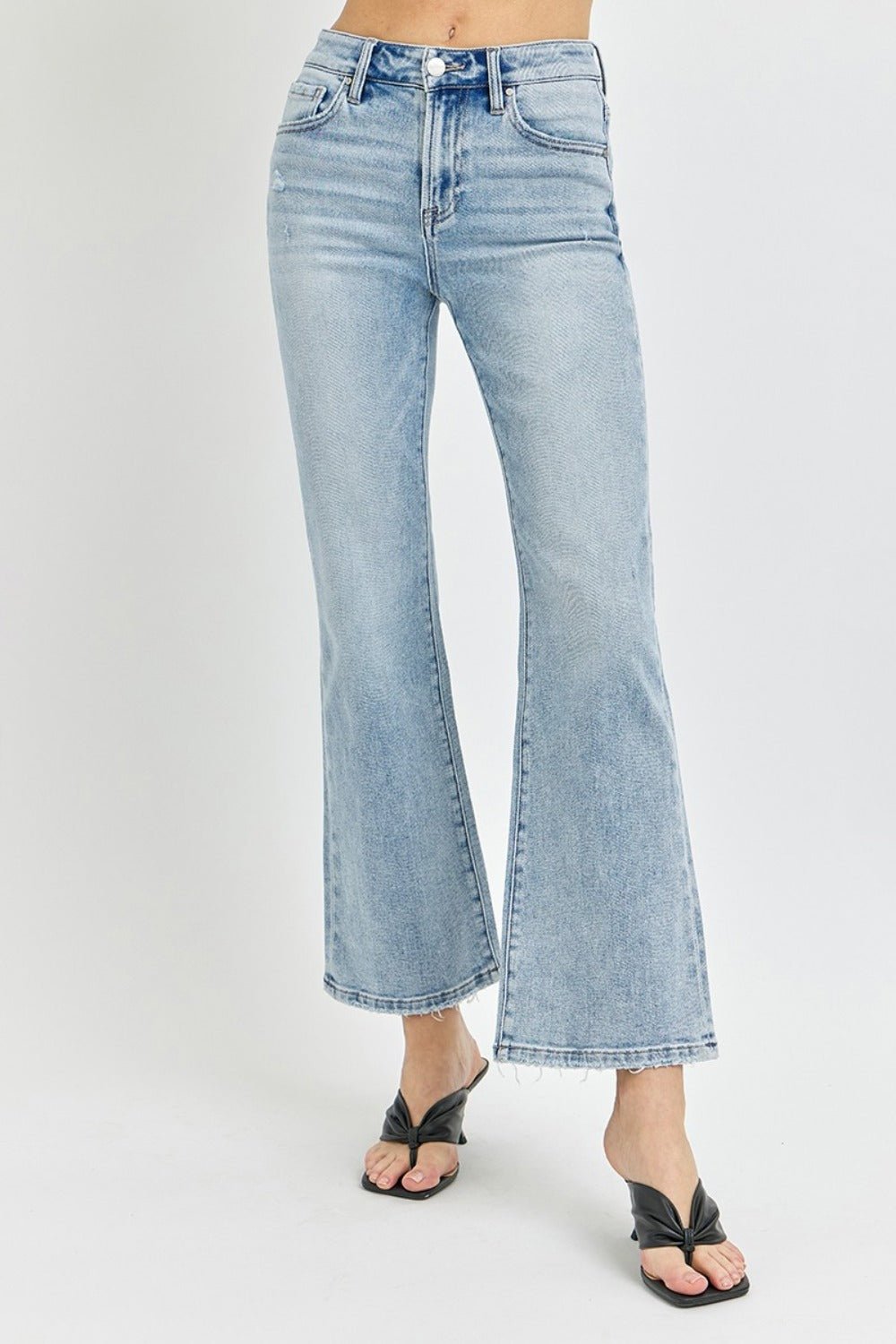 RISEN Full Size High Rise Ankle Flare Jeans - Jeans - Light - Bella Bourget