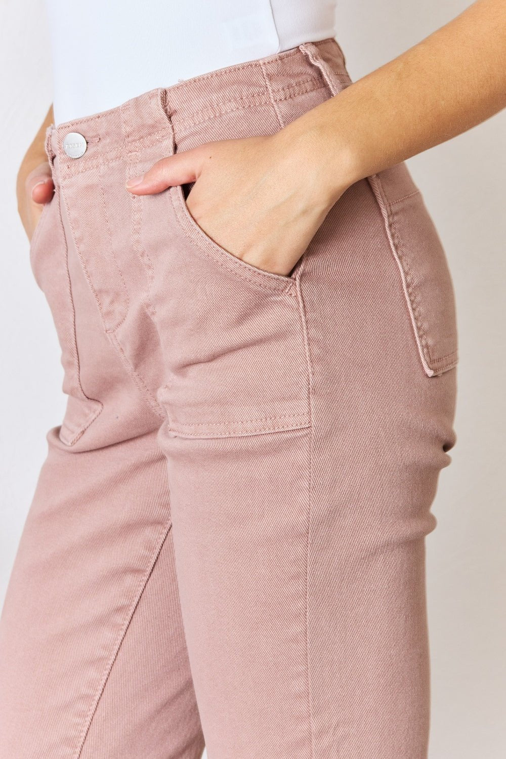 RISEN Full Size High Rise Ankle Flare Jeans - Jeans - Mauve - Bella Bourget