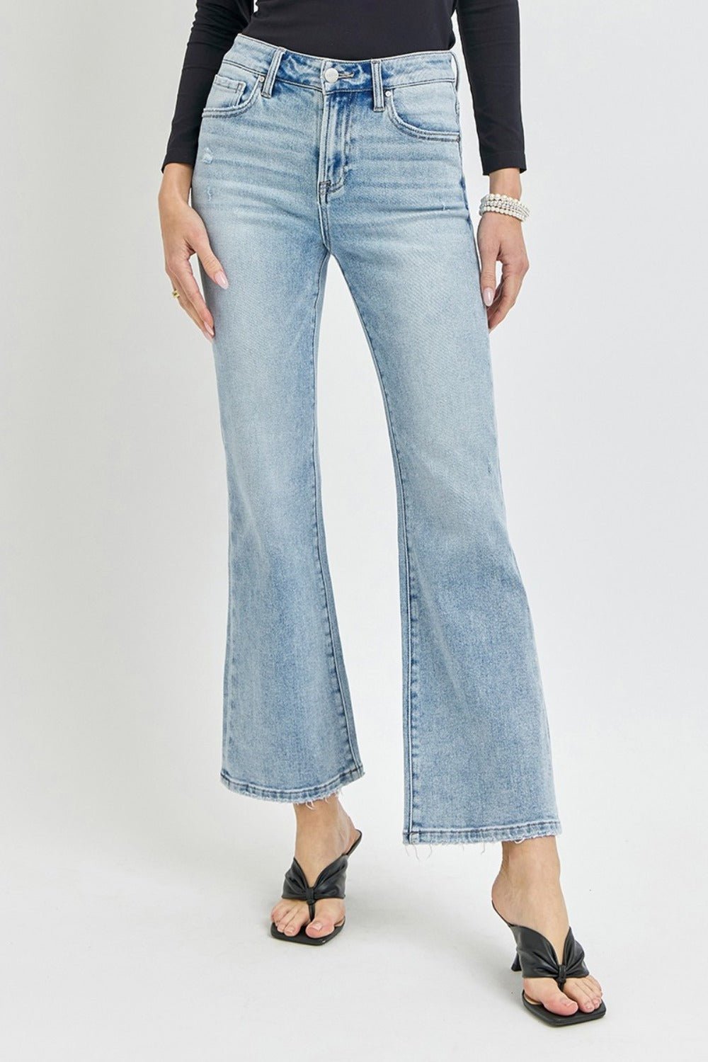 RISEN Full Size High Rise Ankle Flare Jeans - Jeans - Light - Bella Bourget