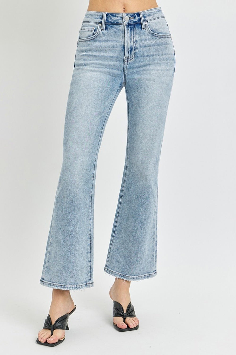 RISEN Full Size High Rise Ankle Flare Jeans - Jeans - Light - Bella Bourget