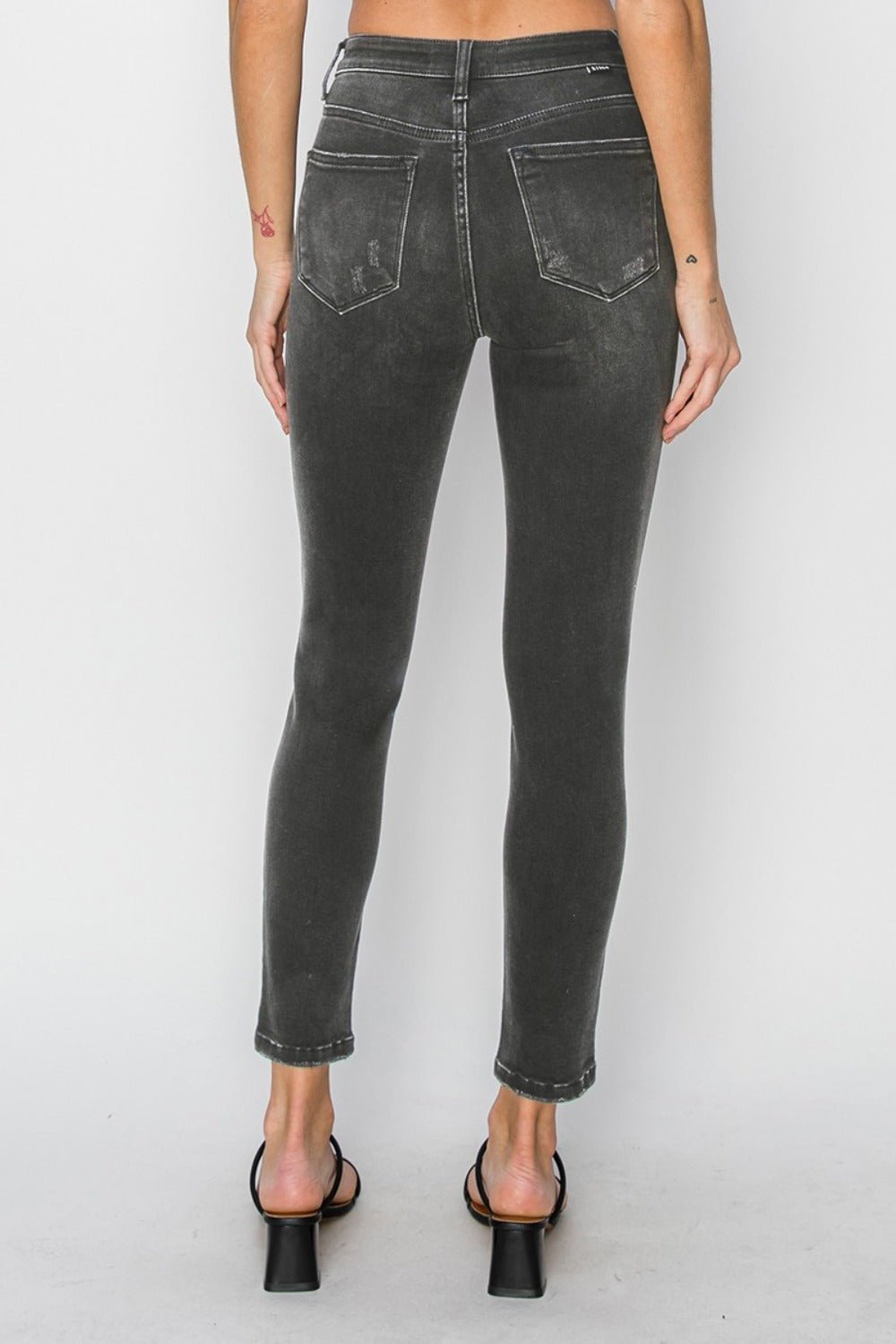 RISEN Full Size High Rise Ankle Skinny Jeans - Jeans - Black - Bella Bourget