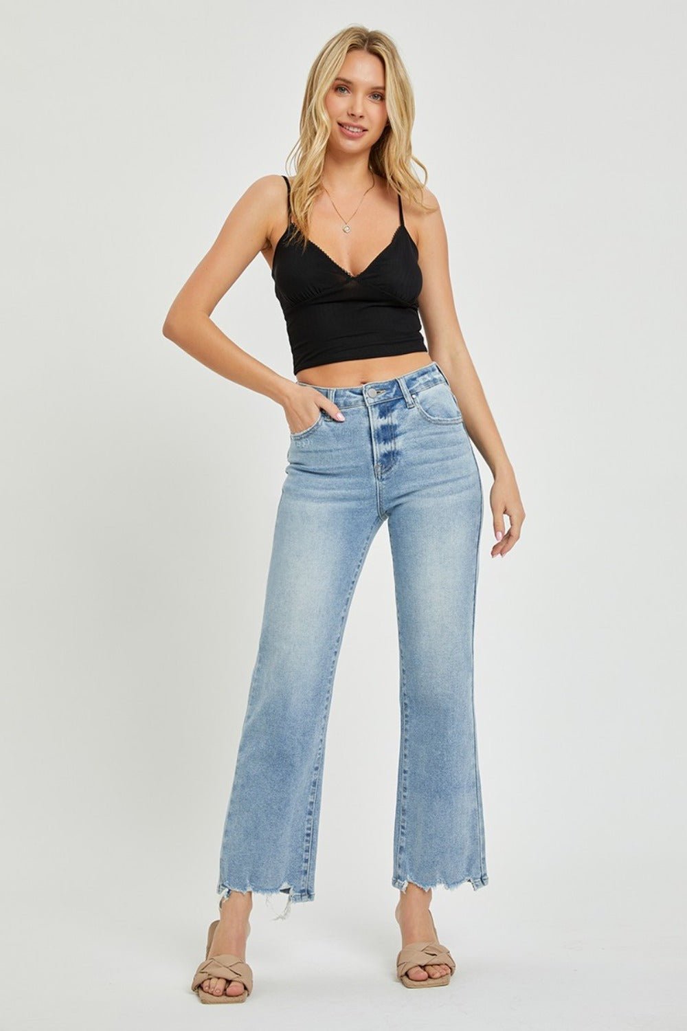 RISEN Full Size High Rise Straight Jeans - Jeans - Light - Bella Bourget