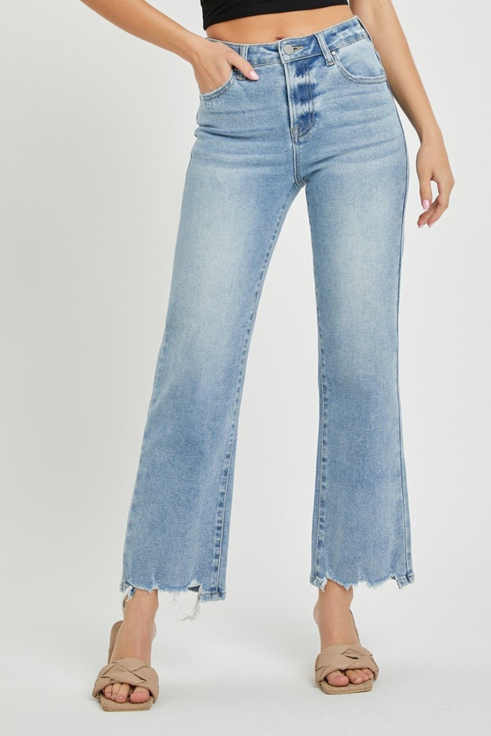 RISEN Full Size High Rise Straight Jeans - Jeans - Light - Bella Bourget