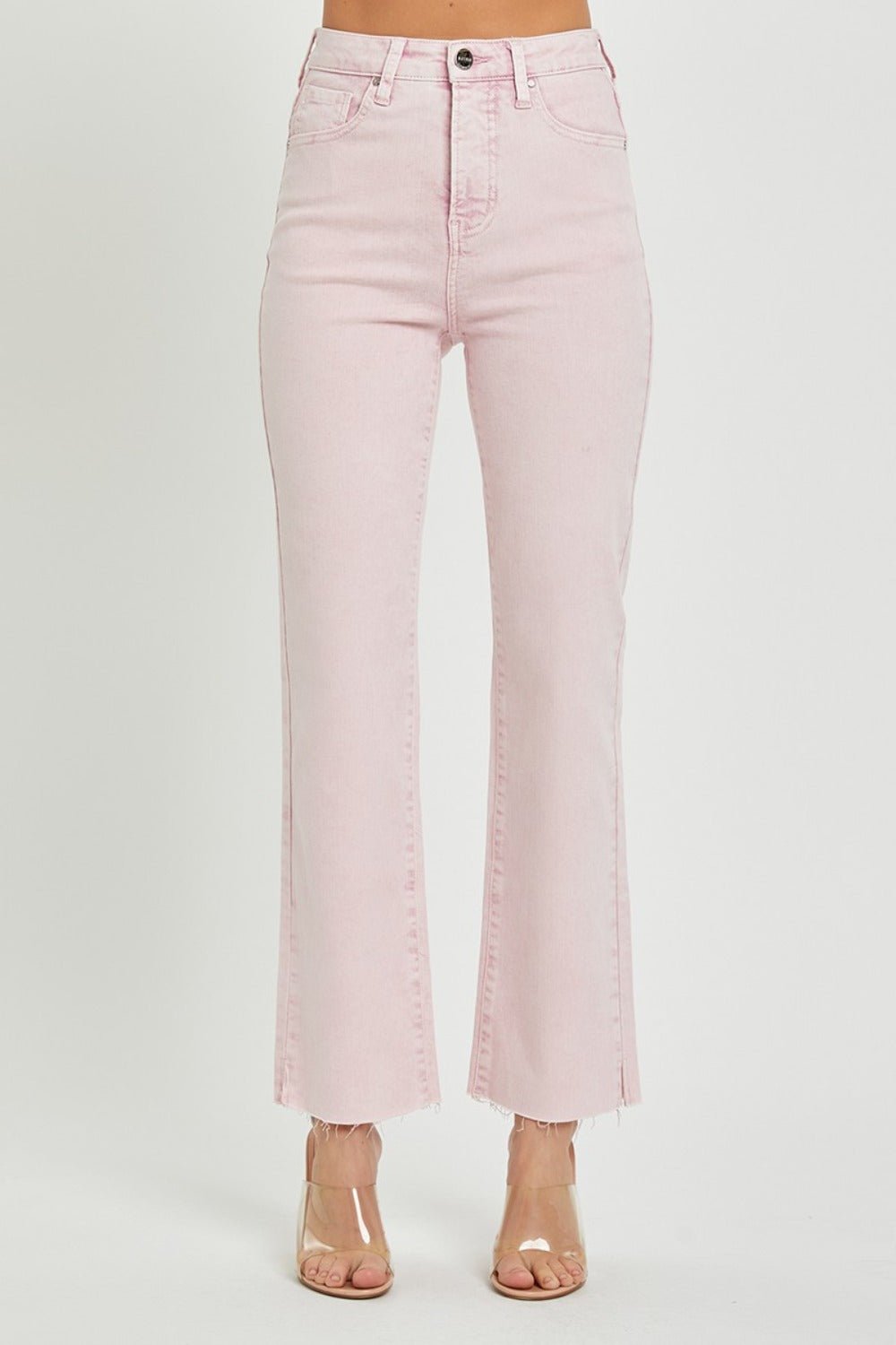 RISEN Full Size High Rise Tummy Control Straight Jeans - Jeans - Acid Pink - Bella Bourget