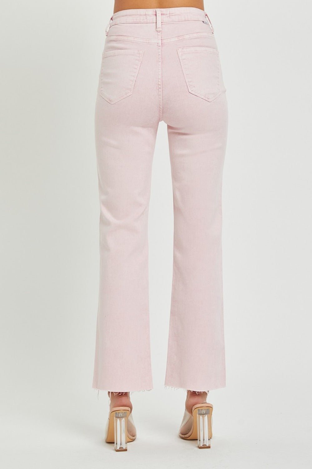 RISEN Full Size High Rise Tummy Control Straight Jeans - Jeans - Acid Pink - Bella Bourget