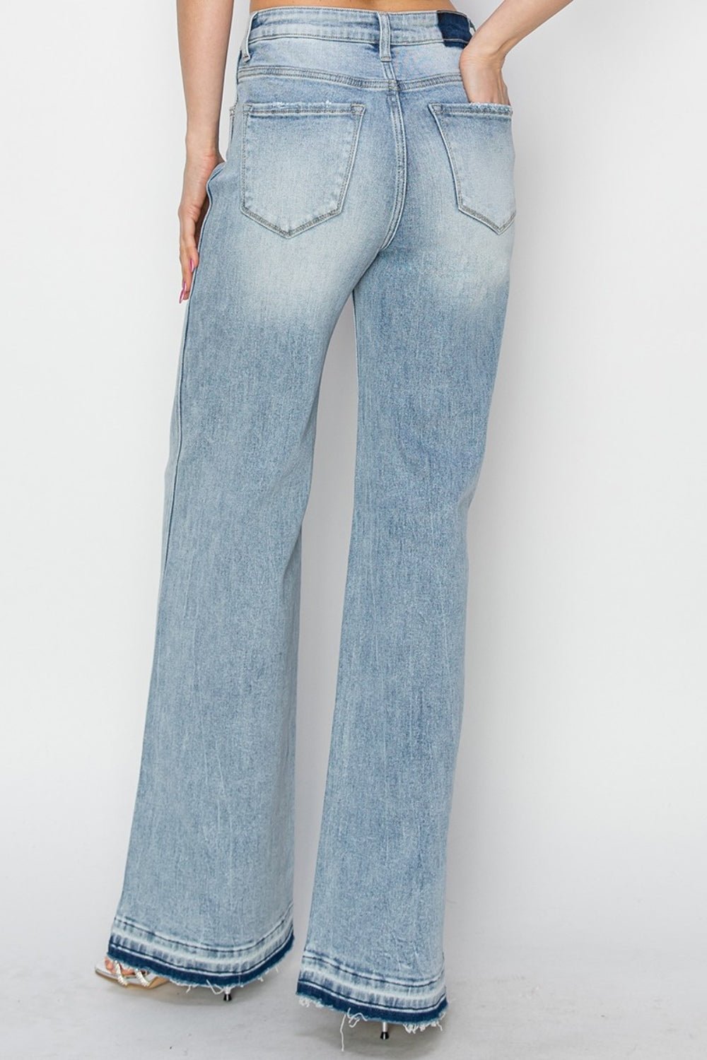 Risen Full Size High Rise Wide Leg Jeans - Jeans - Light - Bella Bourget