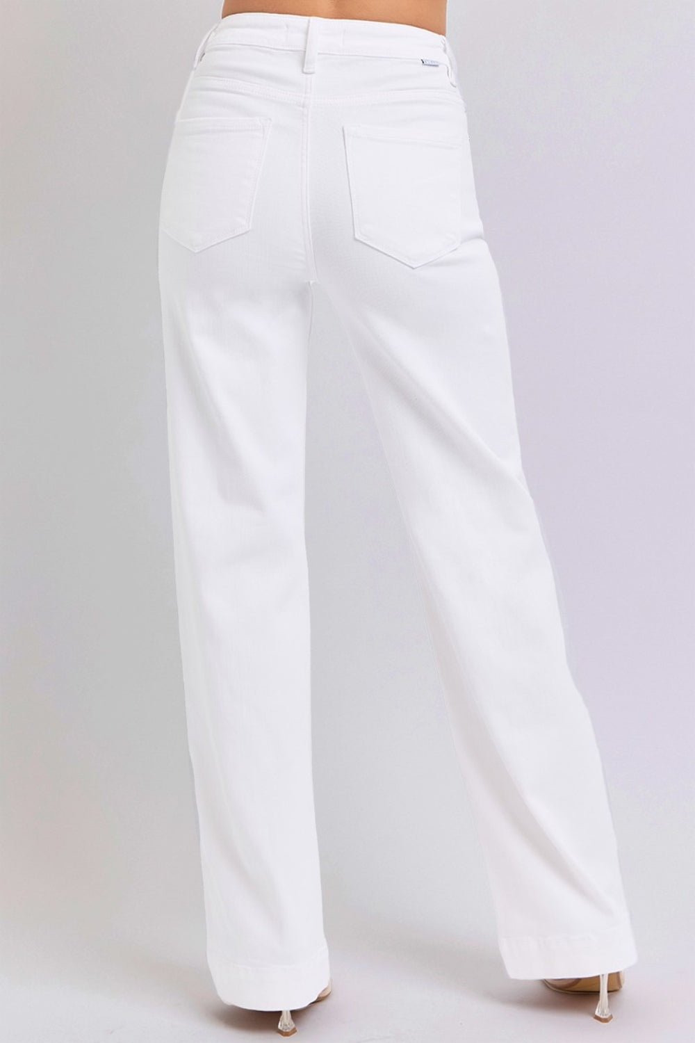 RISEN Full Size High Waist Straight Jeans - Jeans - White - Bella Bourget