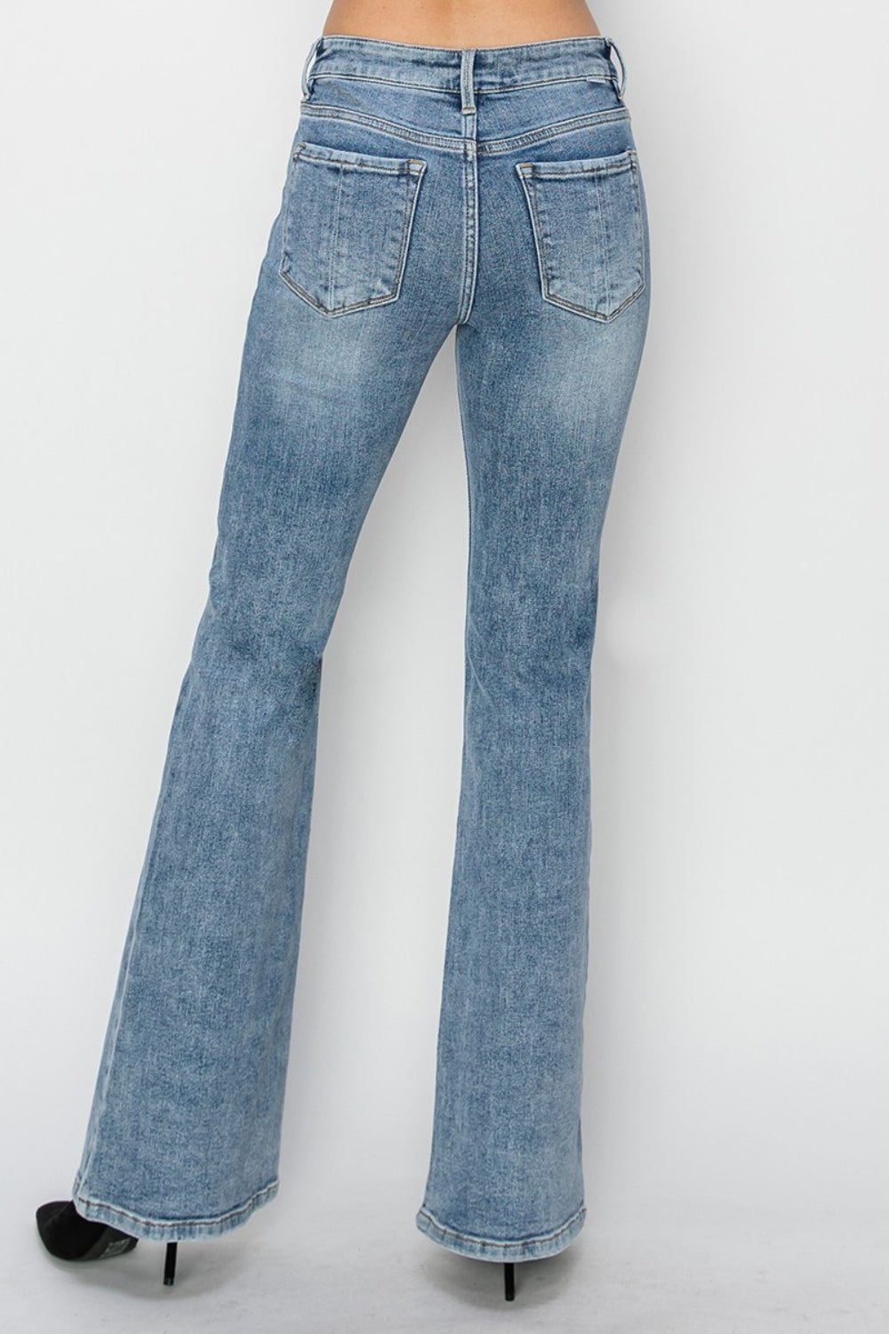 RISEN Full Size Mid Rise Bootcut Jeans - Jeans - Medium - Bella Bourget