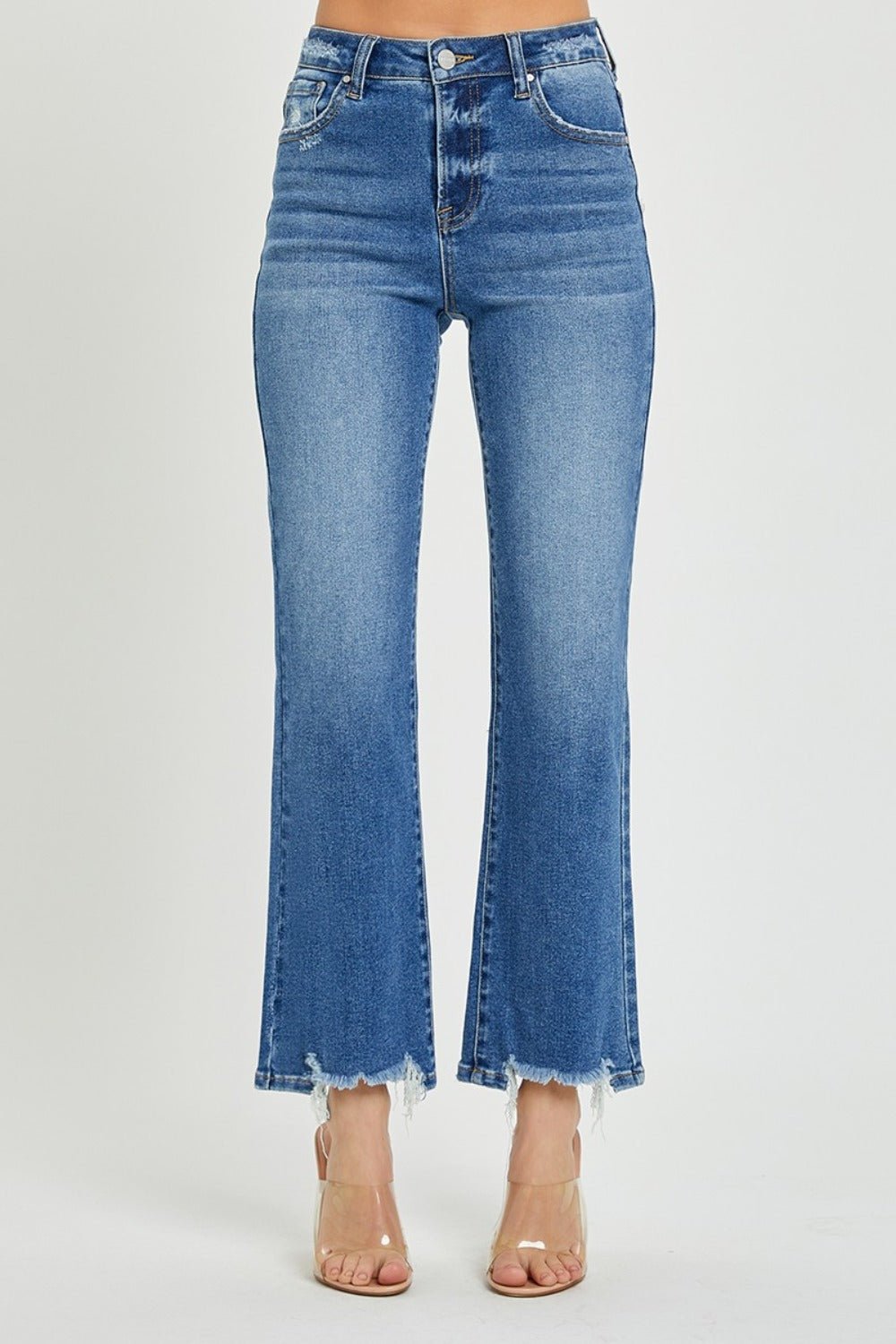 RISEN High Rise Straight Jeans - Jeans - Dark - Bella Bourget