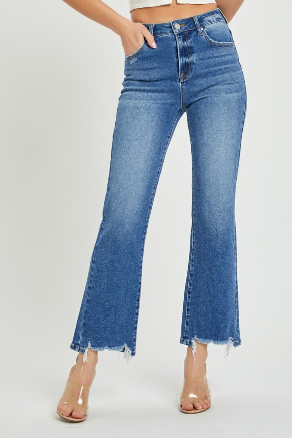 RISEN High Rise Straight Jeans - Jeans - Dark - Bella Bourget