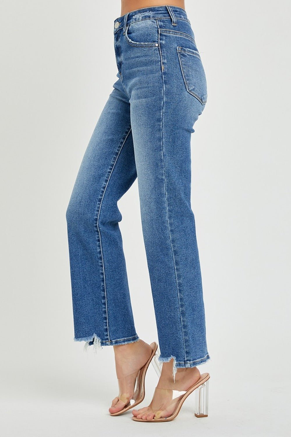 RISEN High Rise Straight Jeans - Jeans - Dark - Bella Bourget