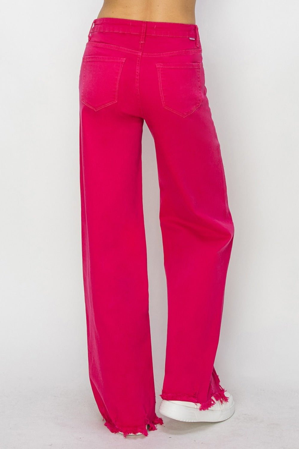 RISEN High Rise Wide Leg Jeans - Jeans - Fuchsia - Bella Bourget