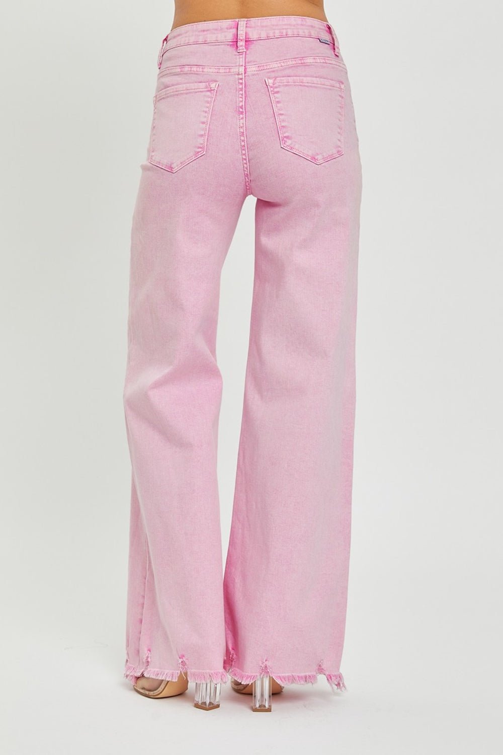 RISEN High Rise Wide Leg Jeans - jeans - Acid Pink - Bella Bourget