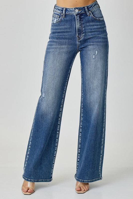 RISEN High Waist Wide Leg Jeans - Jeans - MEDIUM - Bella Bourget