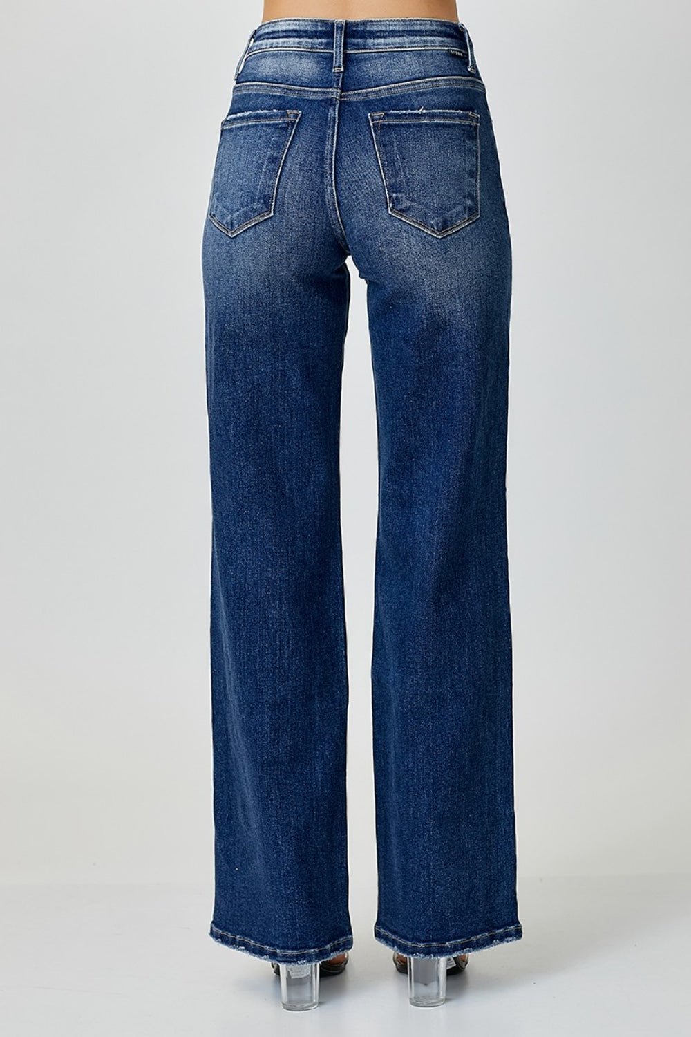 RISEN Mid Rise Straight Jeans - jeans - Dark - Bella Bourget