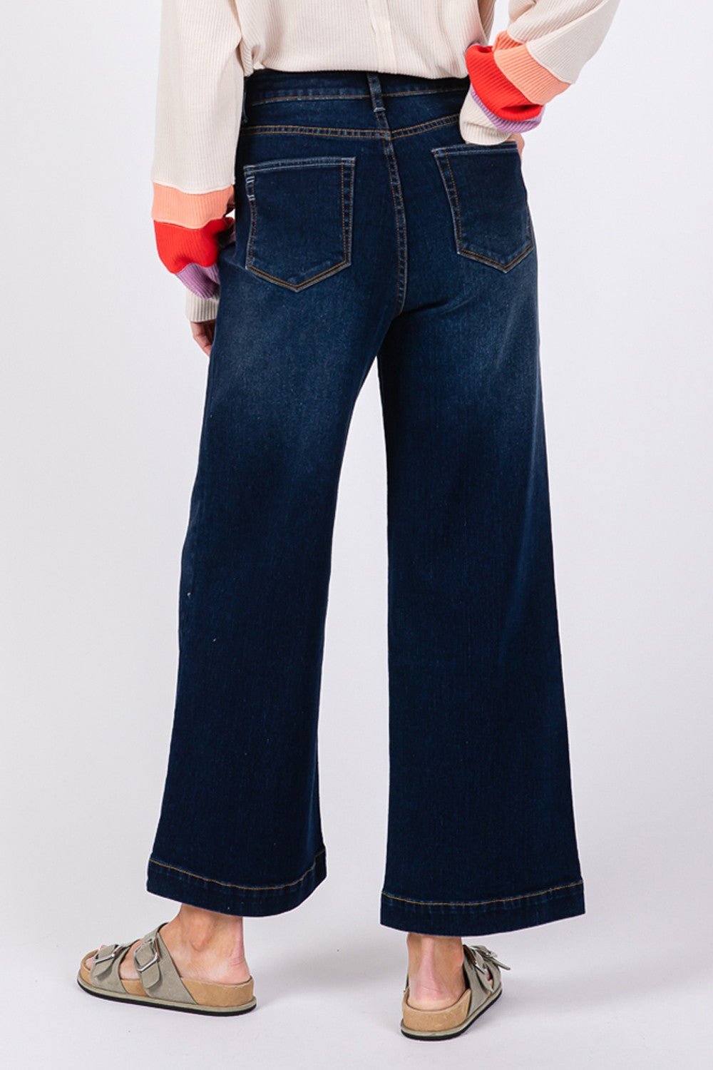 SAGE + FIG High Waist Wide Leg Jeans - Jeans - Denim Blue - Bella Bourget