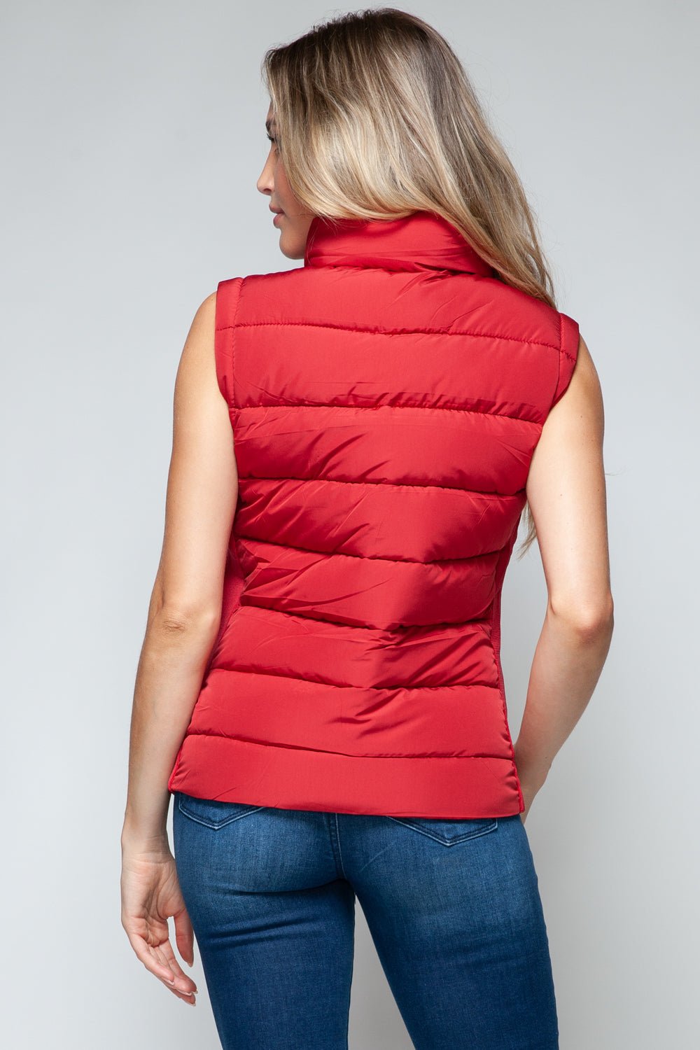 Snobbish Zip Up Turtleneck Vest with Pockets - Vest - Red - Bella Bourget