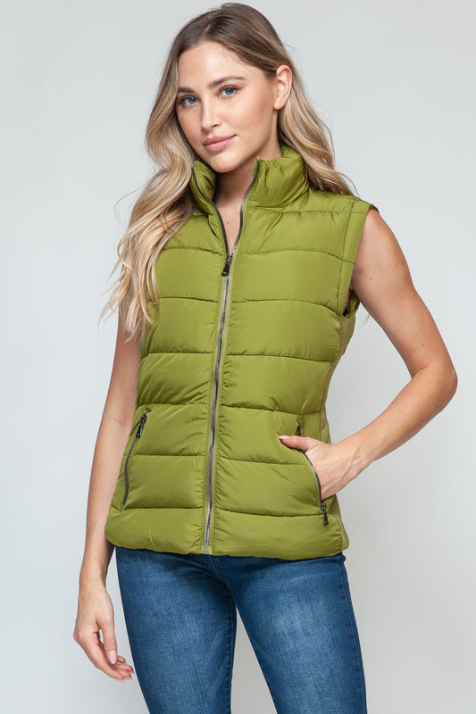 Snobbish Zip Up Turtleneck Vest with Pockets - Vest - Cardamom Seed - Bella Bourget