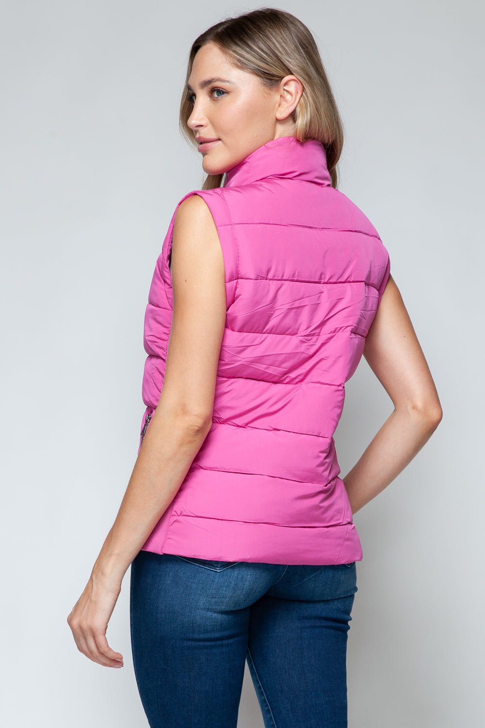 Snobbish Zip Up Turtleneck Vest with Pockets - Vest - Rose Violet - Bella Bourget