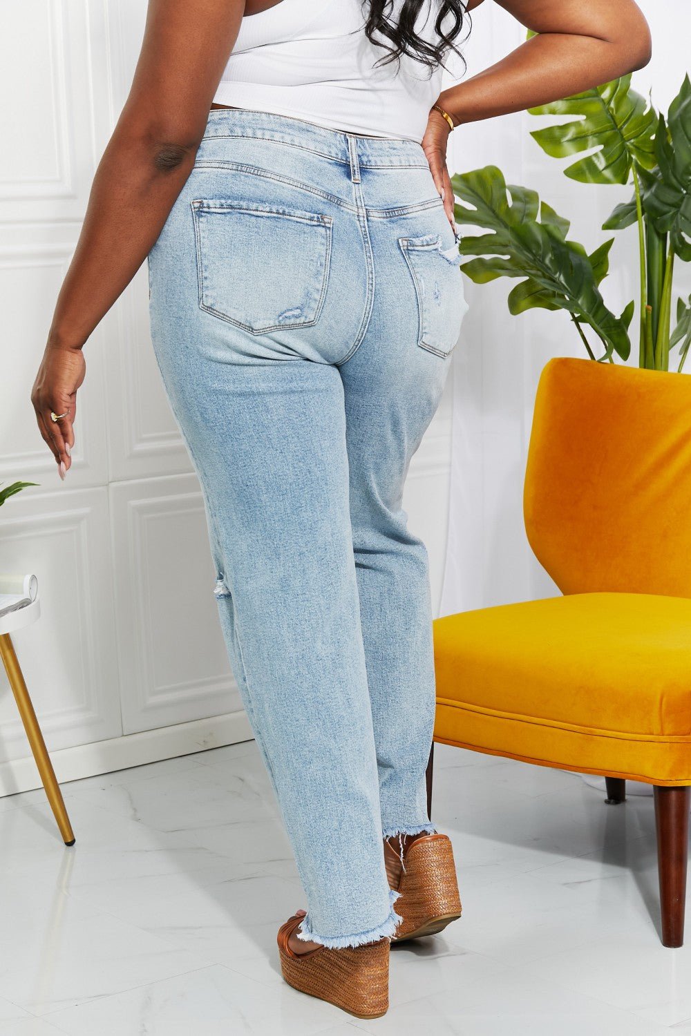 Vervet by Flying Monkey Full Size Allie 90's Dad Jean - Full Size Jeans - Light - Bella Bourget