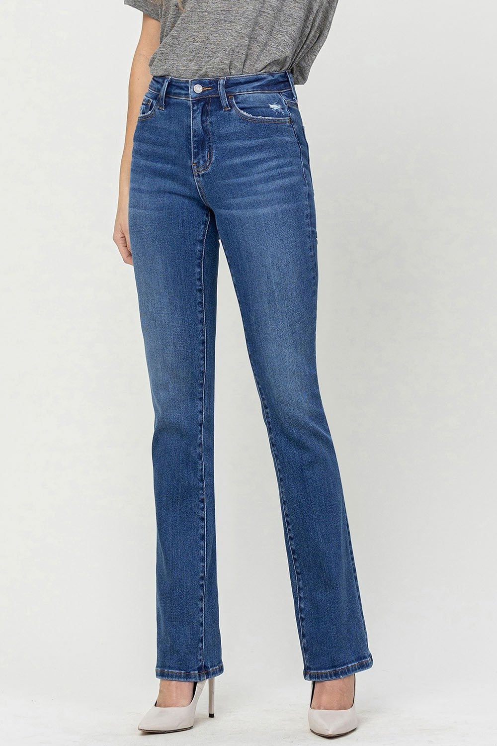 Vervet by Flying Monkey High Waist Bootcut Jeans - jeans - Shining - Bella Bourget