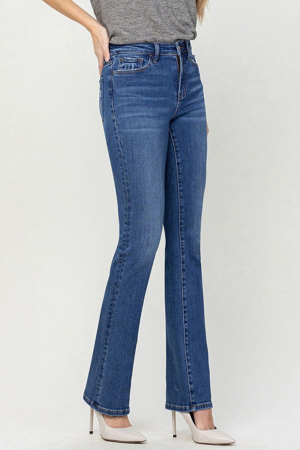 Vervet by Flying Monkey High Waist Bootcut Jeans - jeans - Shining - Bella Bourget