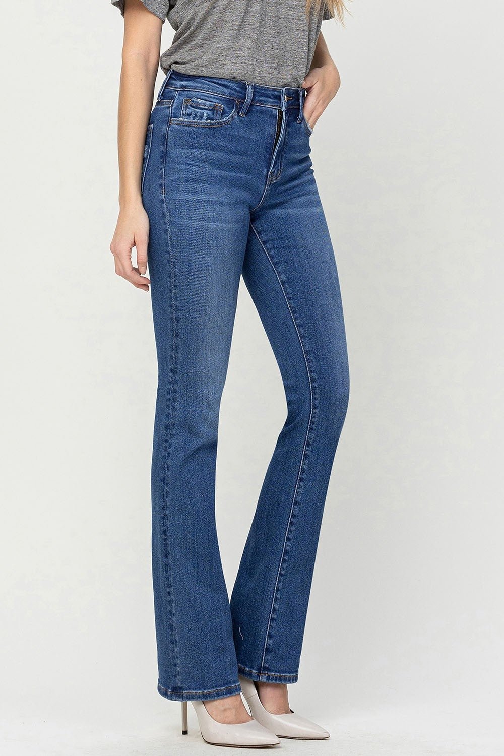 Vervet by Flying Monkey High Waist Bootcut Jeans - jeans - Shining - Bella Bourget