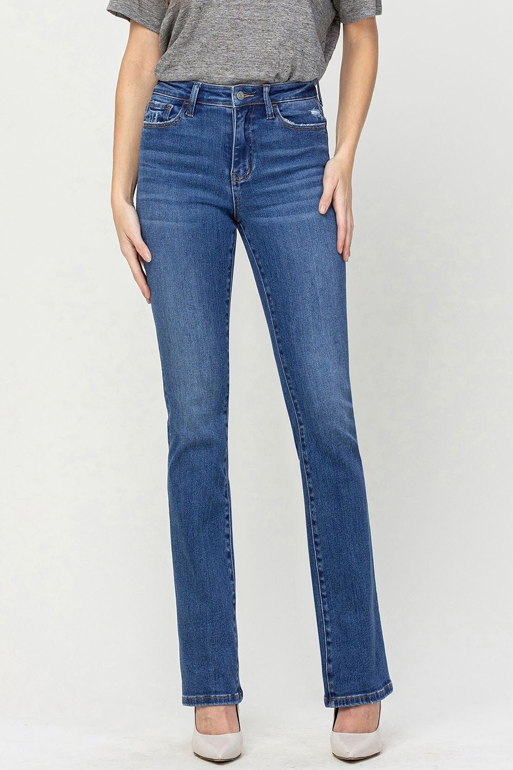 Vervet by Flying Monkey High Waist Bootcut Jeans - jeans - Shining - Bella Bourget