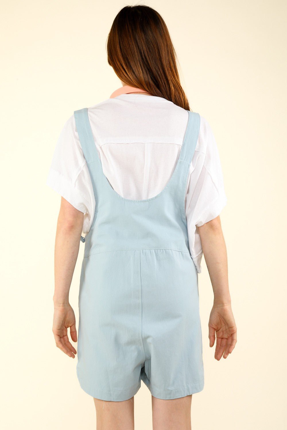 VERY J Adjustable Waist Suspender Overalls with Pockets - Overalls - Denim Blue - Bella Bourget