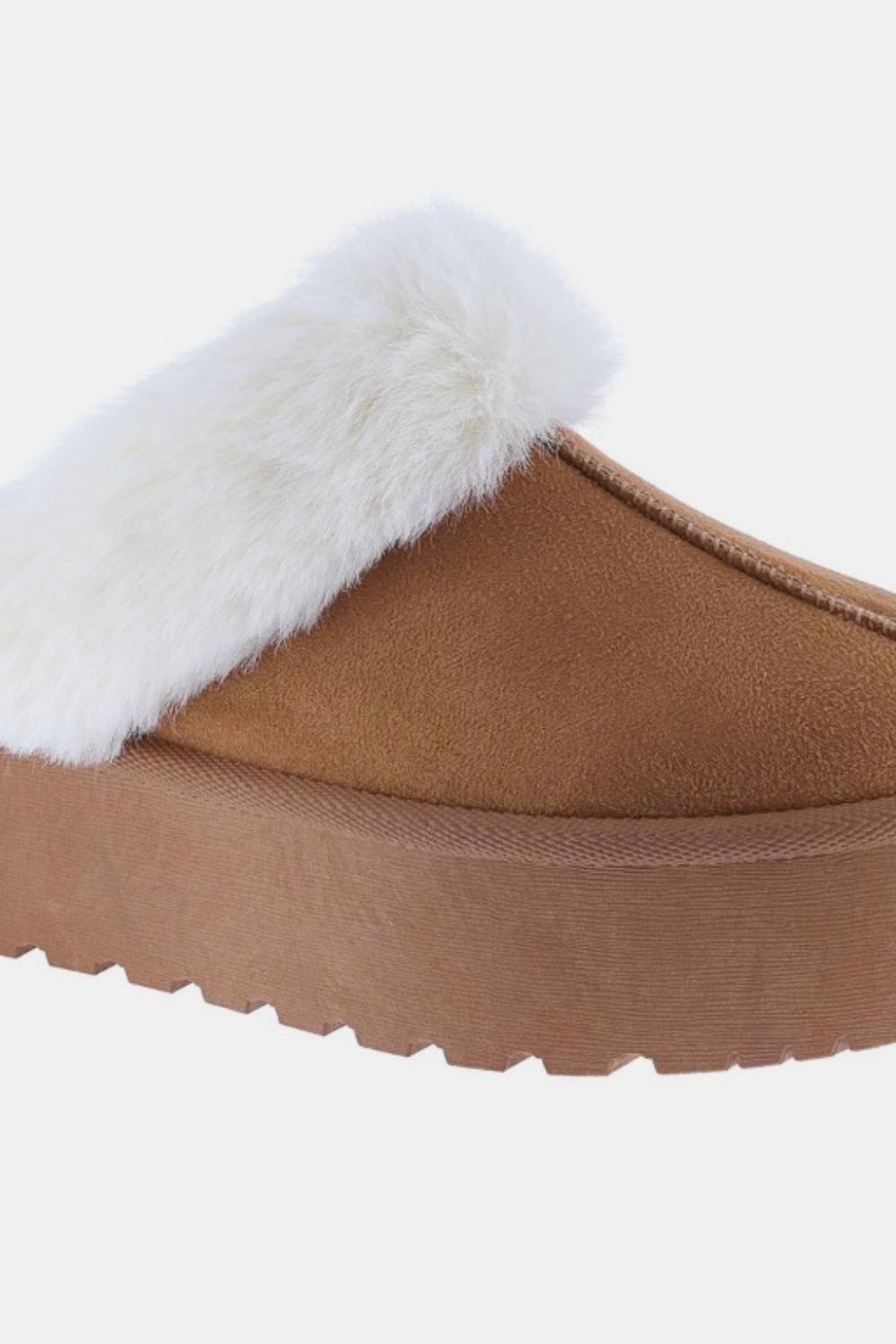 Weeboo Thick Bottom Fur Trim Snow Slippers - shoes - Tan - Bella Bourget