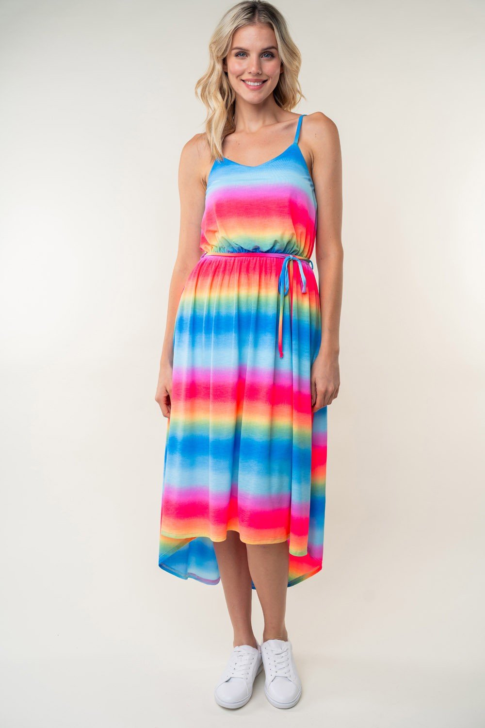 White Birch Full Size Ombre Striped Midi Cami Dress - Day Dress - Multi - Bella Bourget