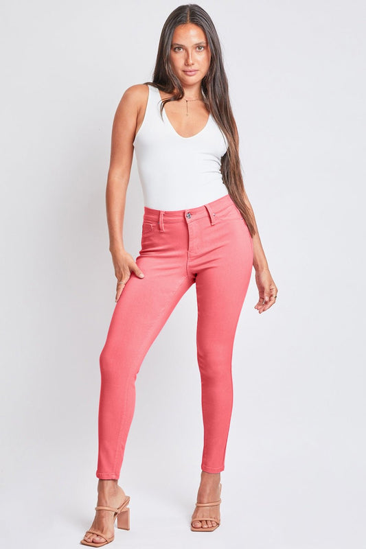 YMI Jeanswear Full Size Hyperstretch Mid - Rise Skinny Jeans - jeans - Shell Pink - Bella Bourget