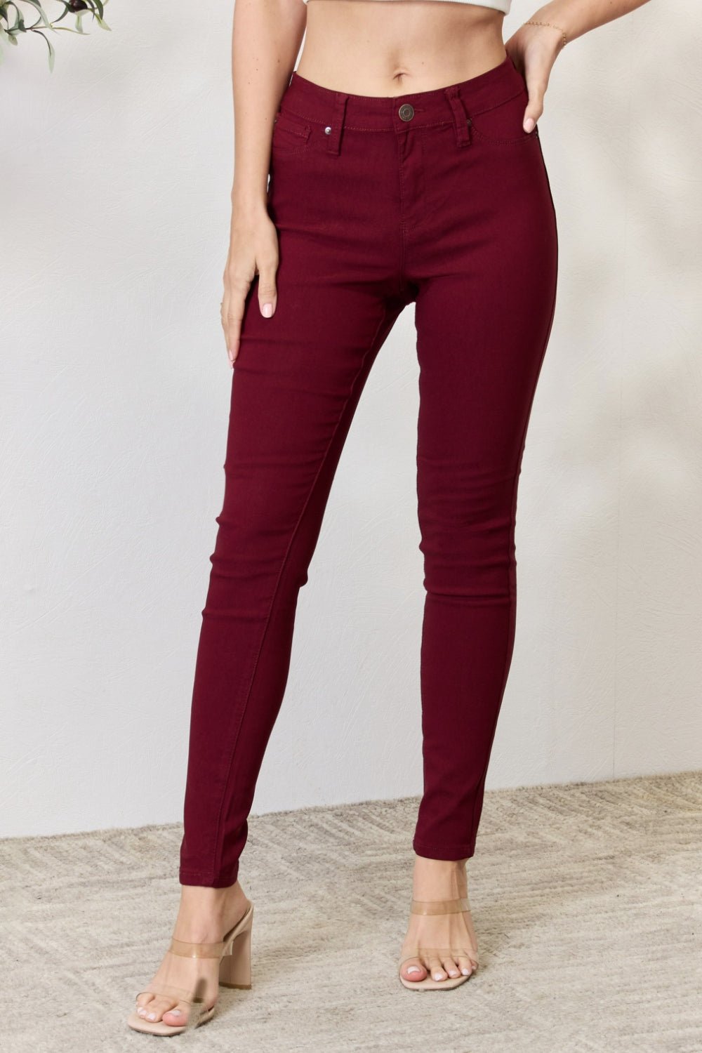 YMI Jeanswear Hyperstretch Mid - Rise Skinny Jeans - Jeans - DARK WINE - Bella Bourget