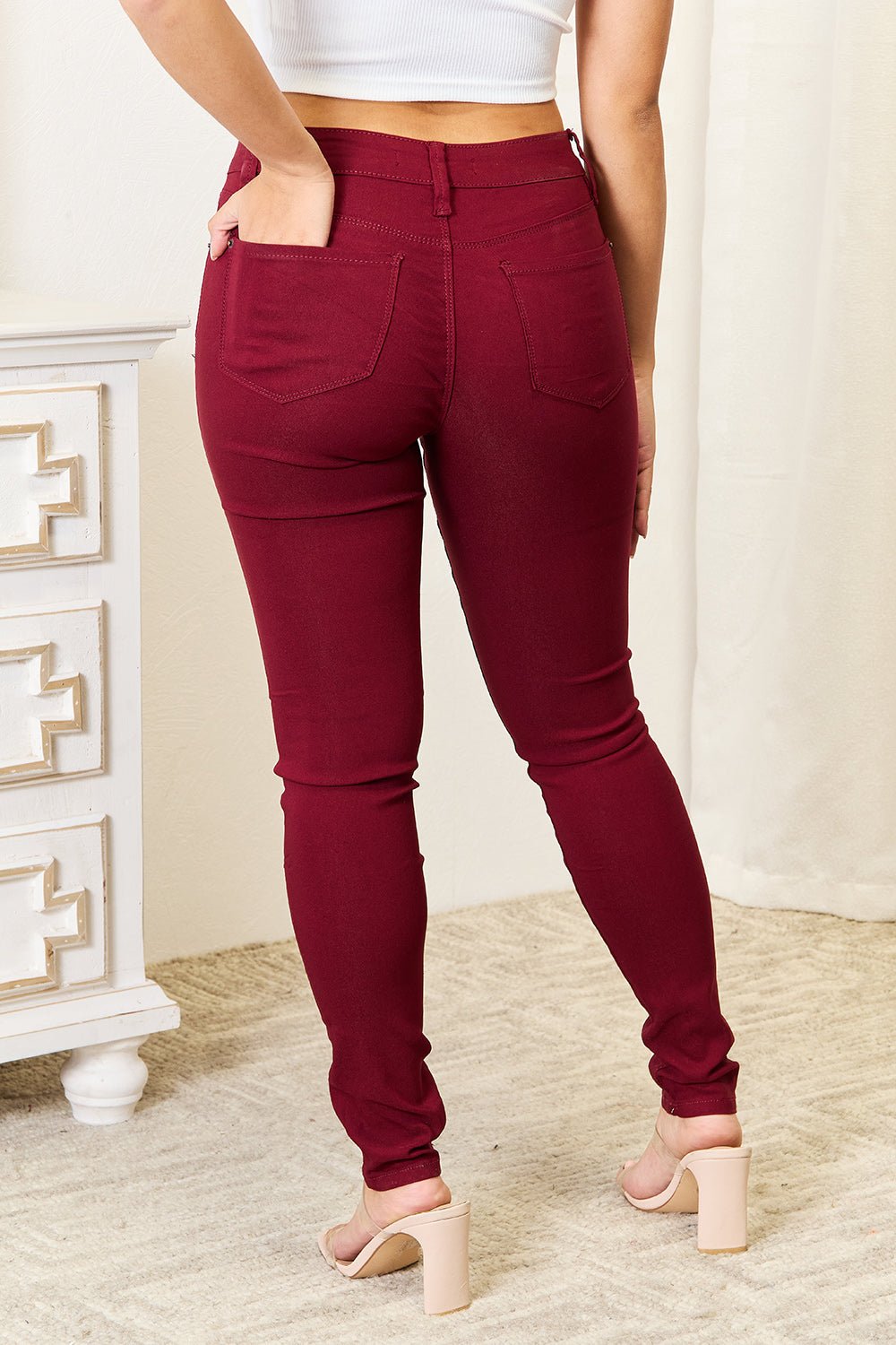 YMI Jeanswear Skinny Jeans with Pockets - Jeans - Wine - Bella Bourget