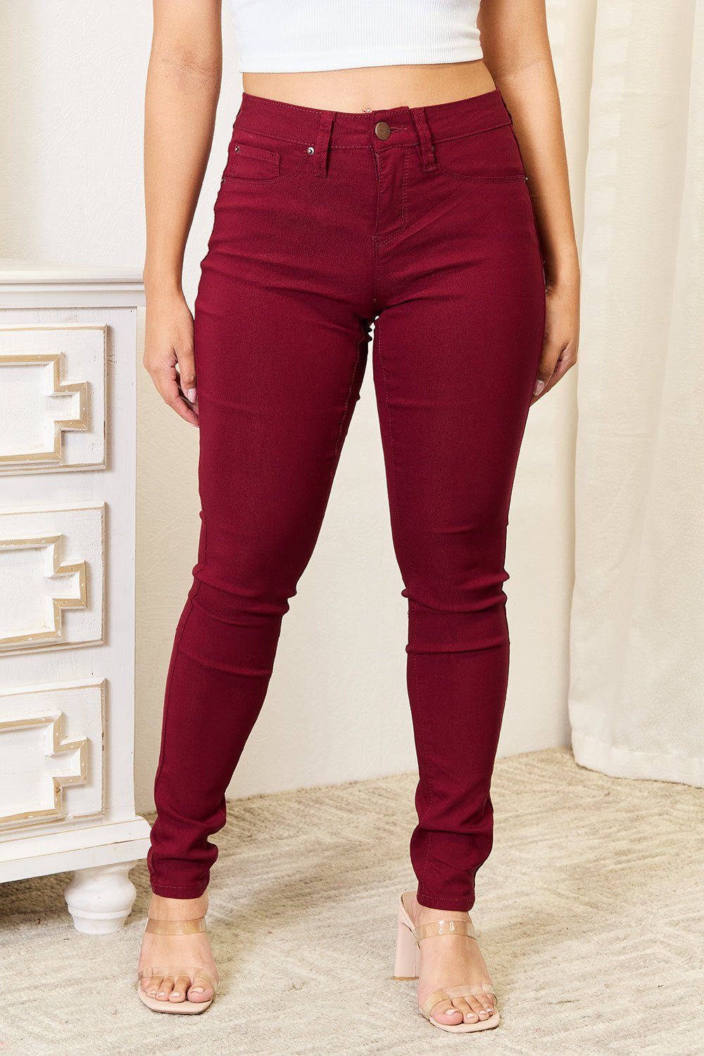 YMI Jeanswear Skinny Jeans with Pockets - Jeans - Wine - Bella Bourget