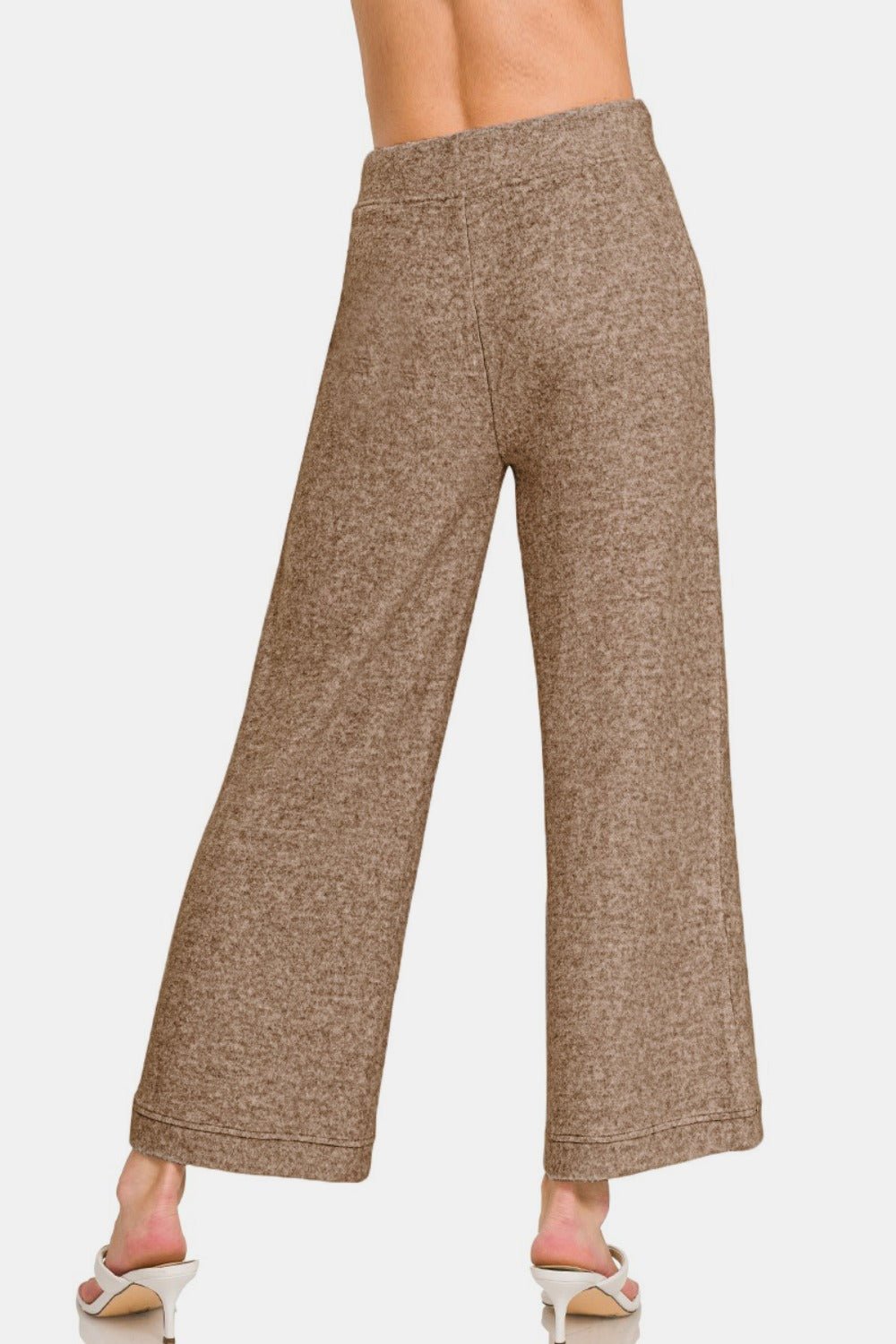 Zenana Drawstring Hacci Cropped Pants - Pants - Mocha - Bella Bourget