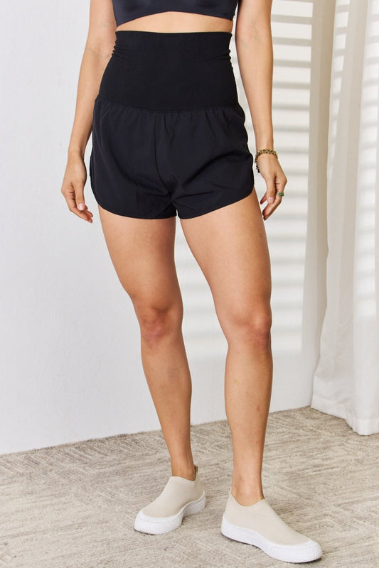 Zenana Full Size High Waist Tummy Control Shorts - Shorts - Black - Bella Bourget