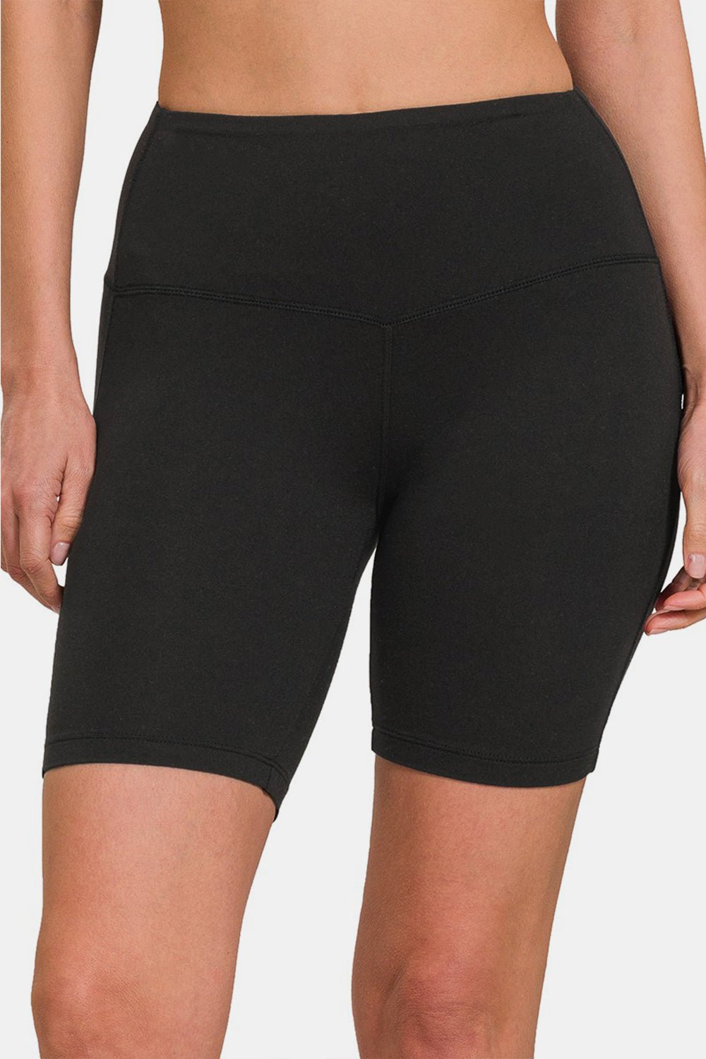 Zenana High Waist Active Shorts - Shorts - Black - Bella Bourget