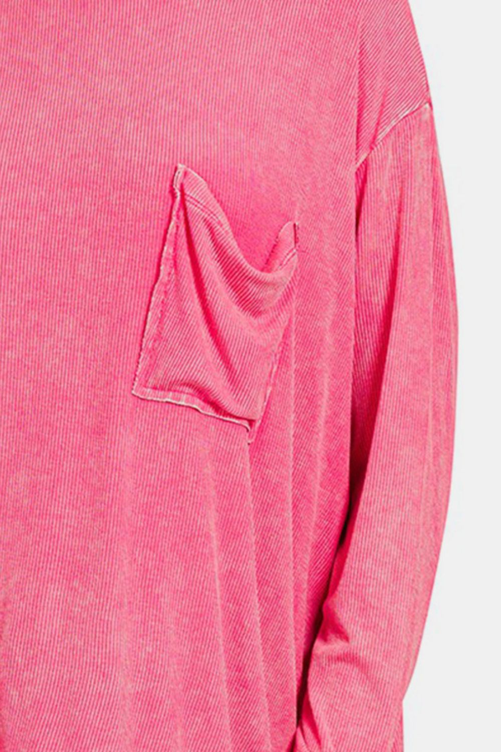 Zenana Round Neck Long Sleeve T - Shirt - Top - FUCHSIA - Bella Bourget