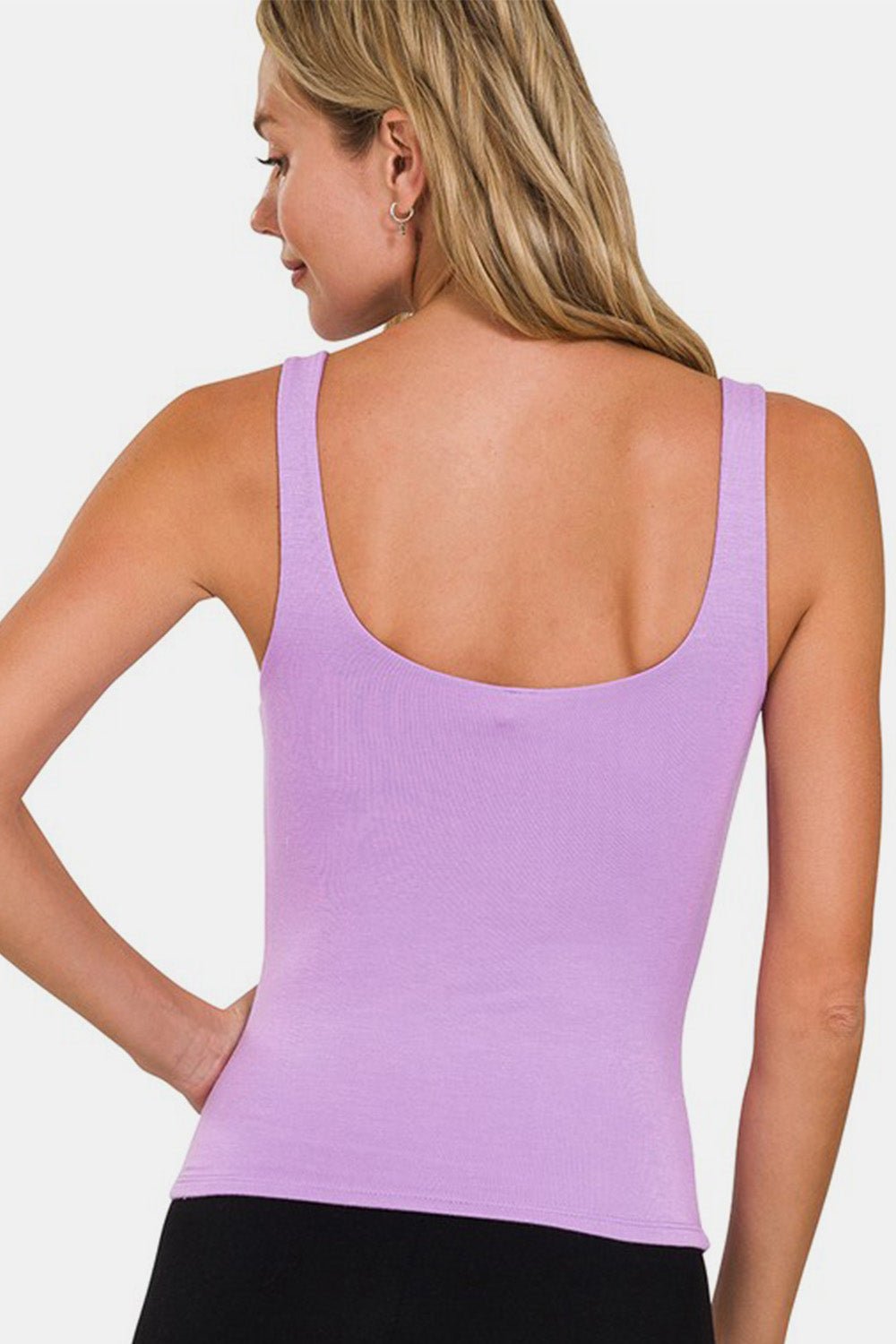 Zenana V - Neck Slim Tank - Top - Bright Lavender - Bella Bourget