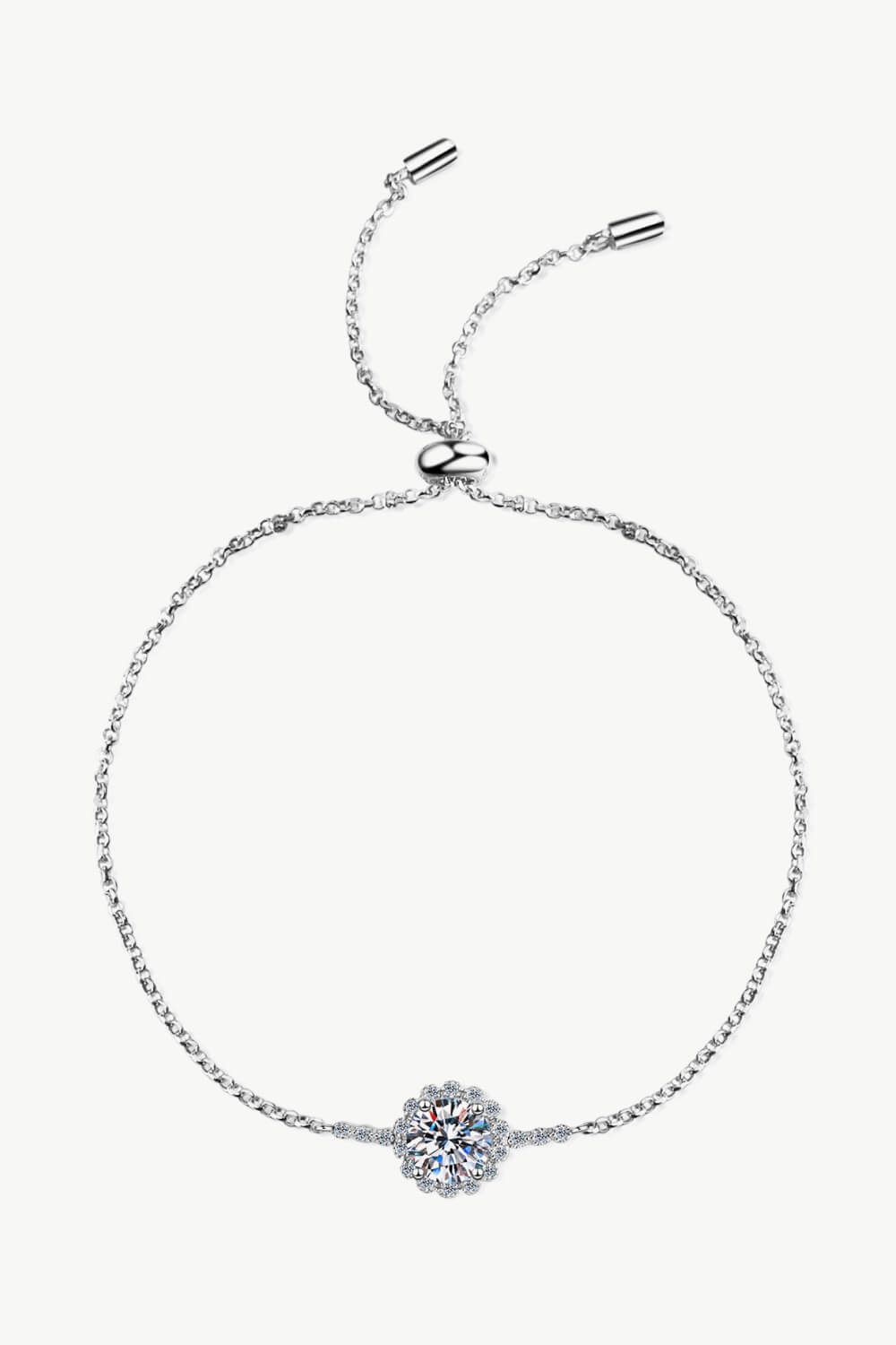 1 Carat Moissanite Chain Bracelet - Bracelets - Silver - Bella Bourget