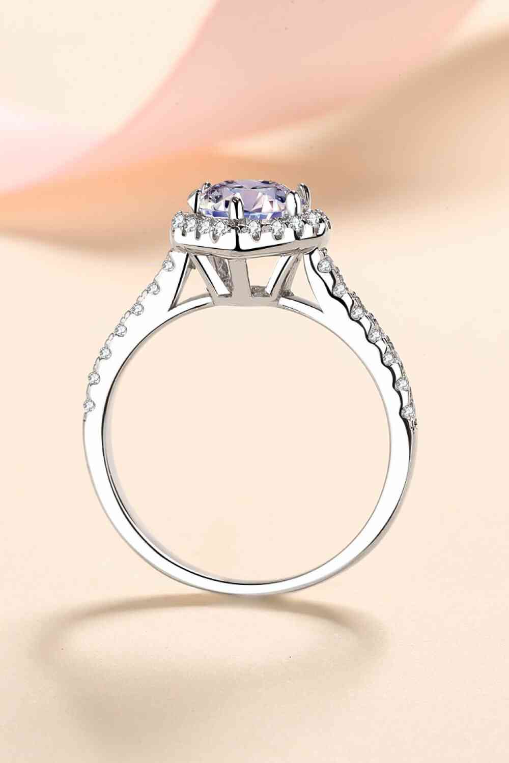 1 Carat Moissanite Heart - Shaped Ring - Ring - Silver - Bella Bourget