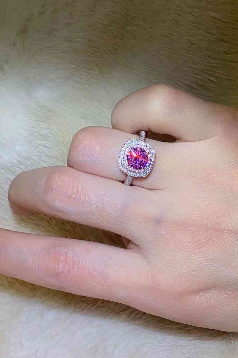 1 Carat Moissanite Two - Tone Ring - Ring - Pink - Bella Bourget