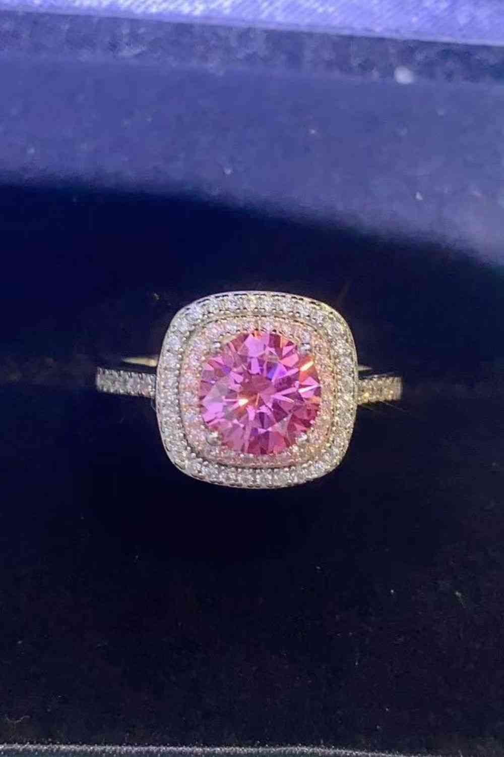 1 Carat Moissanite Two - Tone Ring - Ring - Pink - Bella Bourget