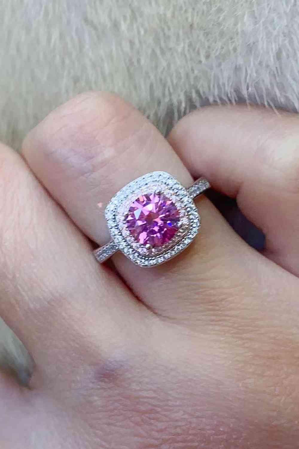 1 Carat Moissanite Two - Tone Ring - Ring - Pink - Bella Bourget